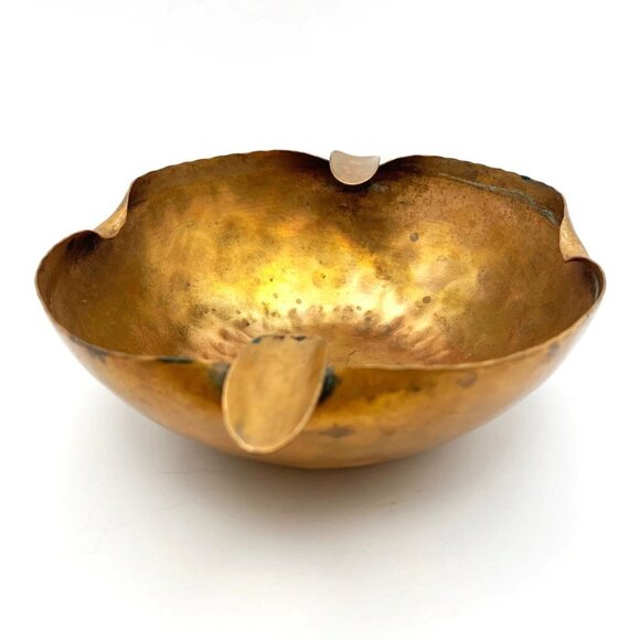 Vintage Hammered Copper Ashtray Bowl Marked Golden State 017 - Picture 3 of 10